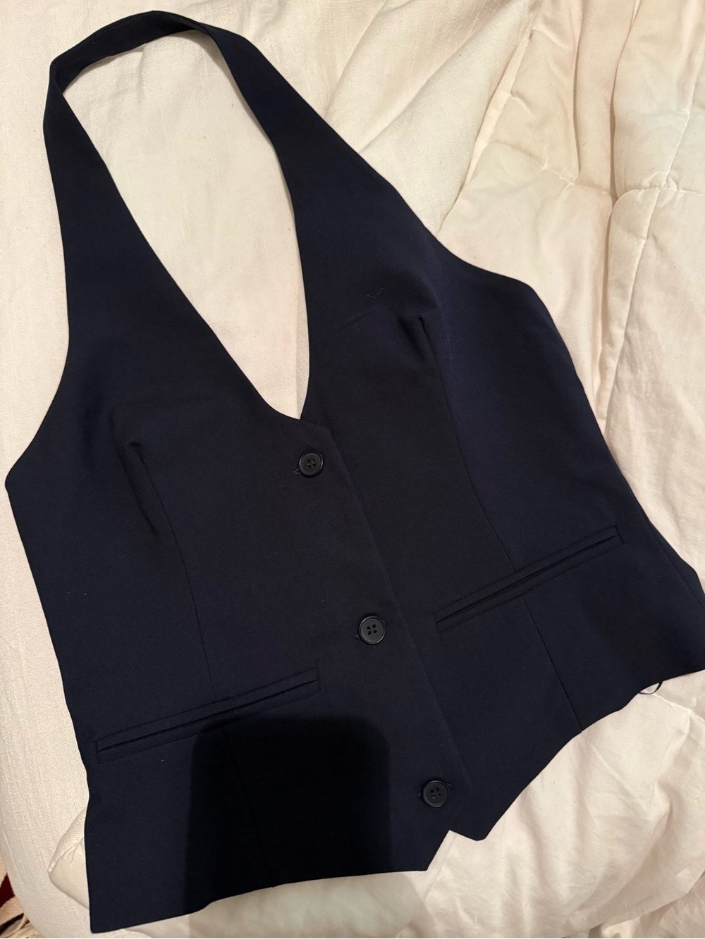 Zara Navy Blue Halter Vest